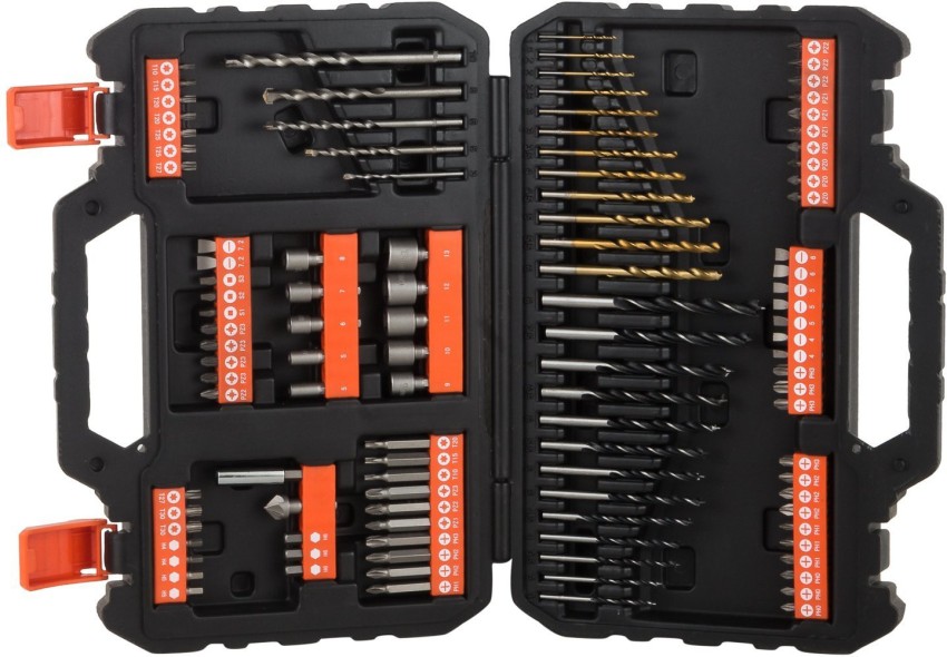 109 Piece Drill and Drive Bit Set Screwdriver Accessory Kit Tools Black +  Decker