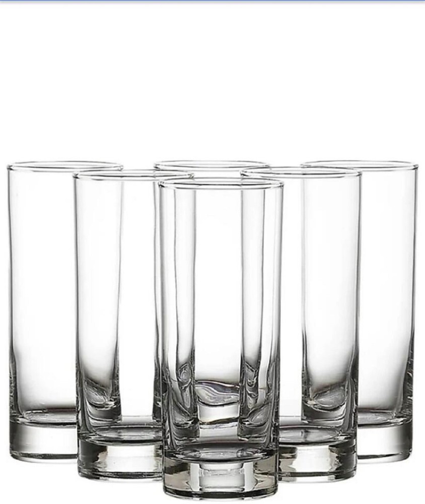 Bright Colors Clear Drinking Glasses Set