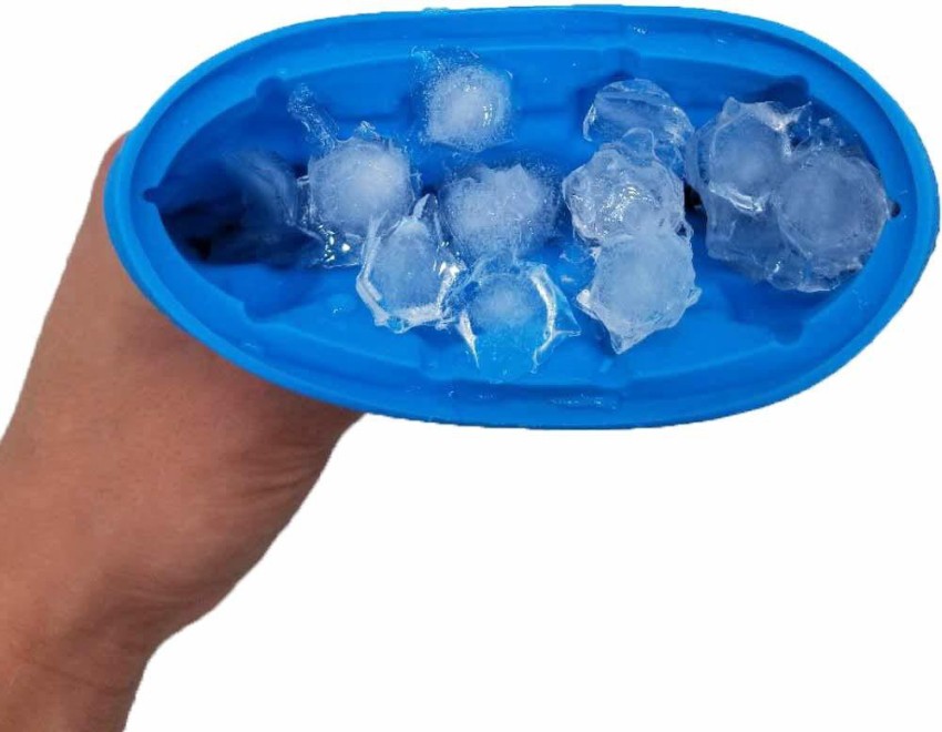 1pc Blue Silicone Ice Bucket, Large Size Ice Container With Ice Tongs