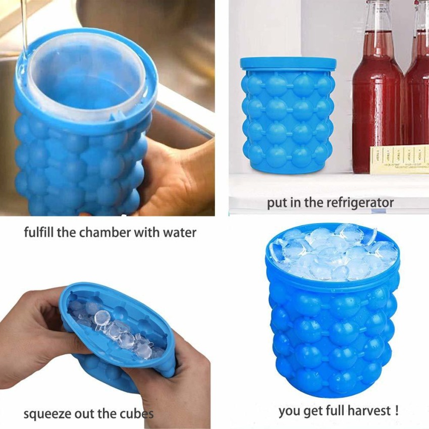 The Ultimate Ice Cube Maker Silicone Bucket with Lid Makes Small Size  Nugget Ice Chips for Soft Drinks, Cocktail Ice, Wine On Ice, Cylinder Ice  Trays