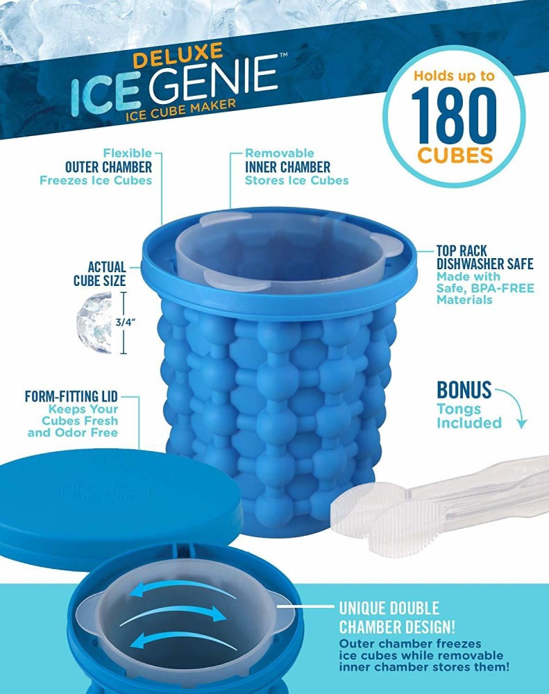 1pc Blue Silicone Ice Bucket, Large Size Ice Container With Ice Tongs