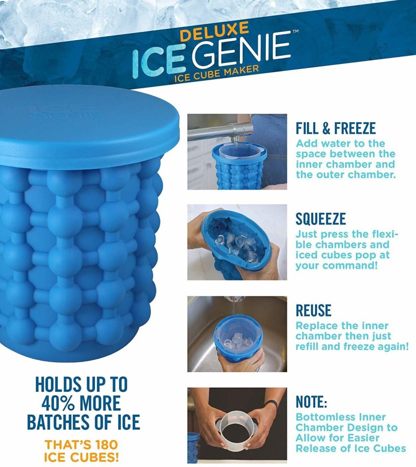 Ice Cube Maker Silicone Bucket with Lid Makes Ice Chips for