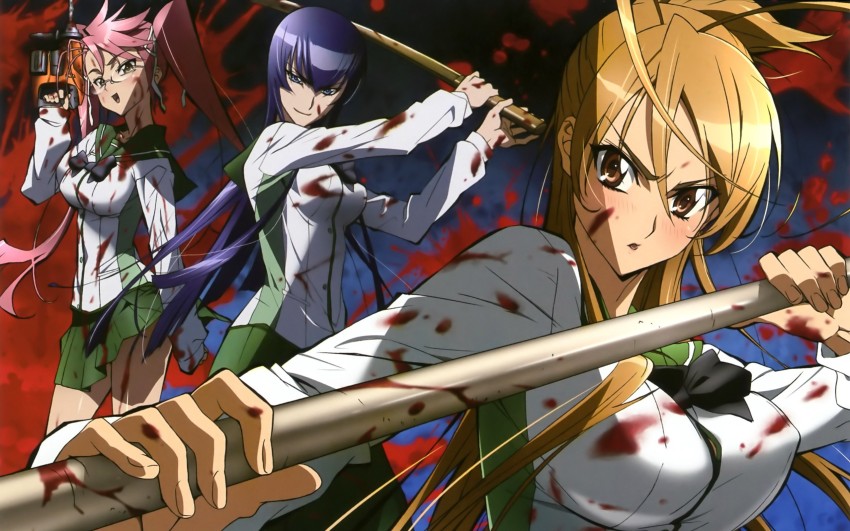 Athah Anime Highschool Of The Dead Saya Takagi Rei Miyamoto Saeko