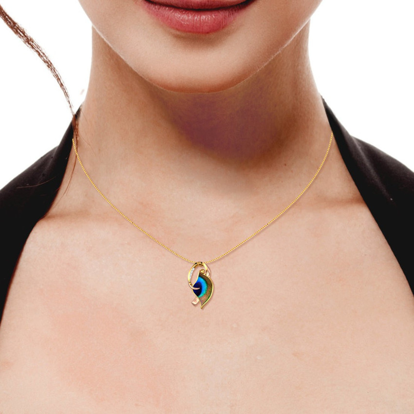 ShipJewel Morpankh Pendant 18kt Diamond Yellow Gold Pendant Price in India Buy ShipJewel Morpankh Pendant 18kt Diamond Yellow Gold Pendant online at Flipkart