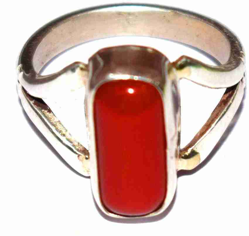 Divya Shakti 7.25 7.50 Ratti Red Coral Moonga Munga Stone Silver Ring Stone Coral Ring Price in India Buy Divya Shakti 7.25 7.50 Ratti Red Coral Moonga