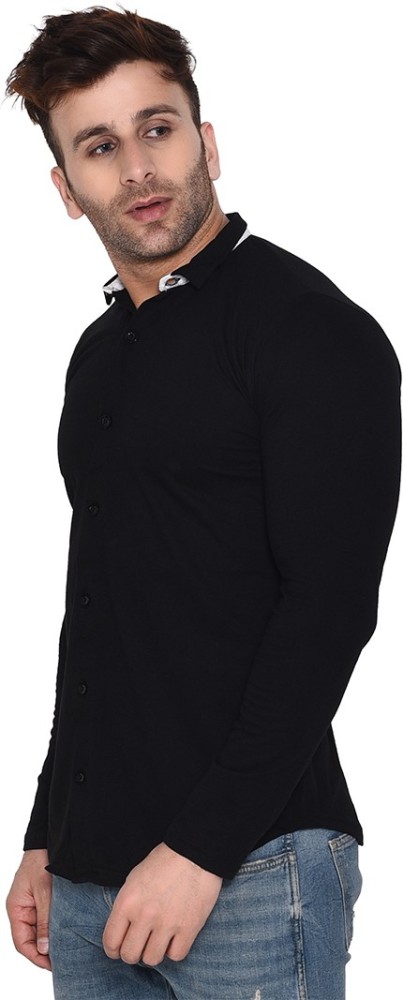 Jwala Men Solid Casual Black Shirt - Buy Jwala Men Solid Casual Black Shirt  Online at Best Prices in India