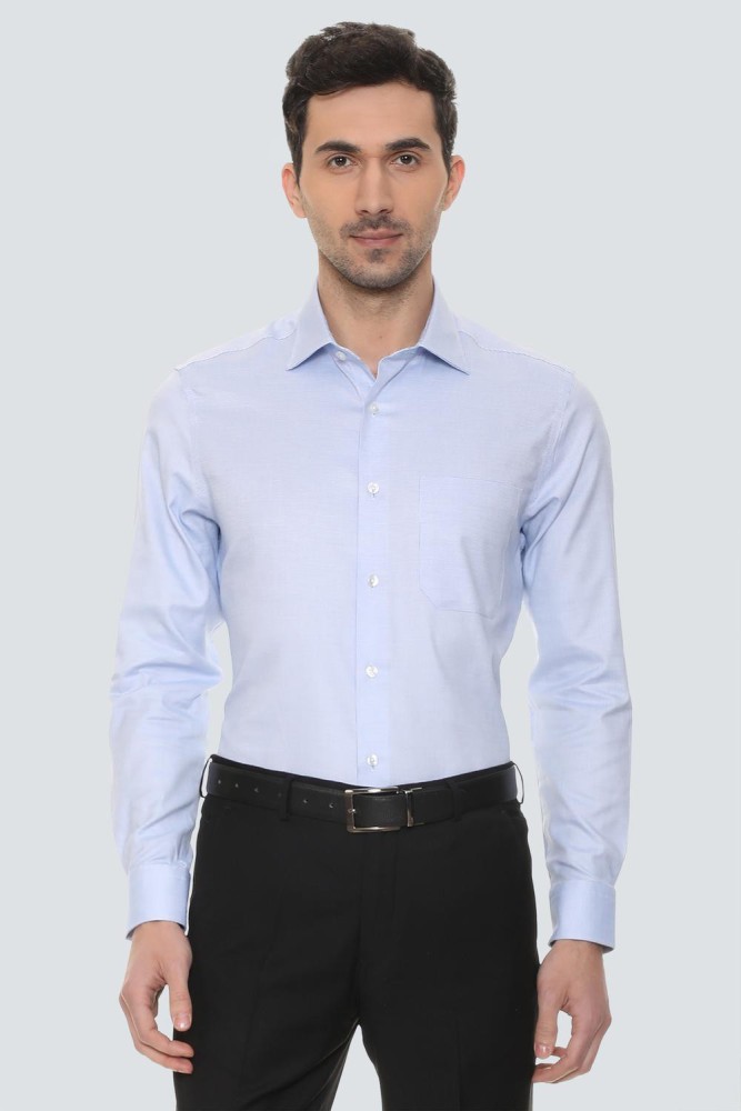 LOUIS PHILIPPE Men Self Design Formal Blue Shirt - Buy LOUIS