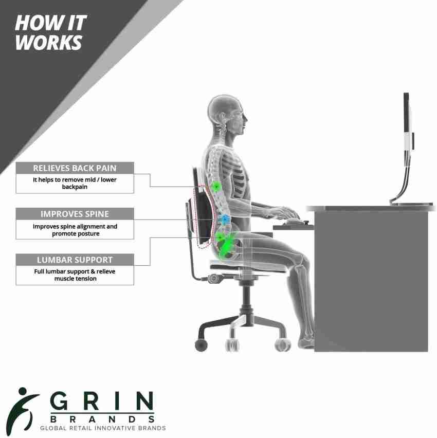 Grin Health Orthopedic Lower Lumbar Back Support for Car Driving & Office  Chairs Back / Lumbar Support - Buy Grin Health Orthopedic Lower Lumbar Back  Support for Car Driving & Office Chairs