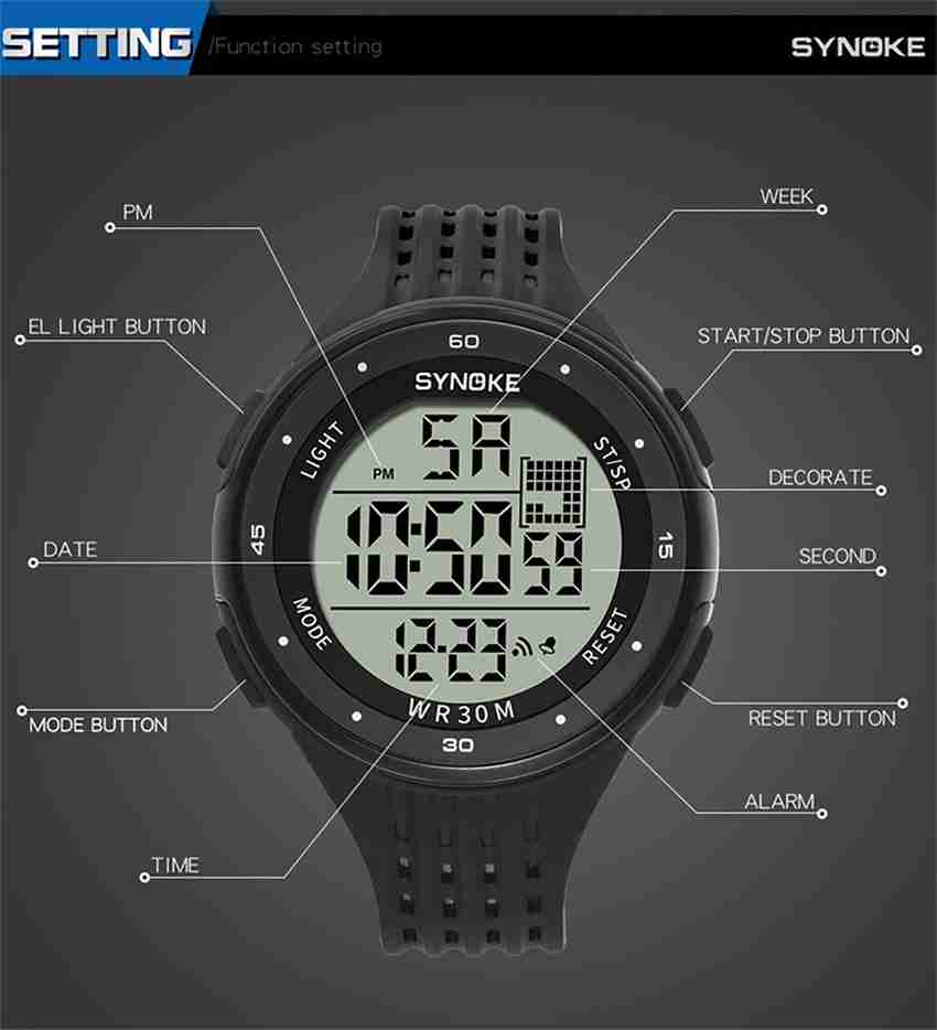 Synoke deals digital watch