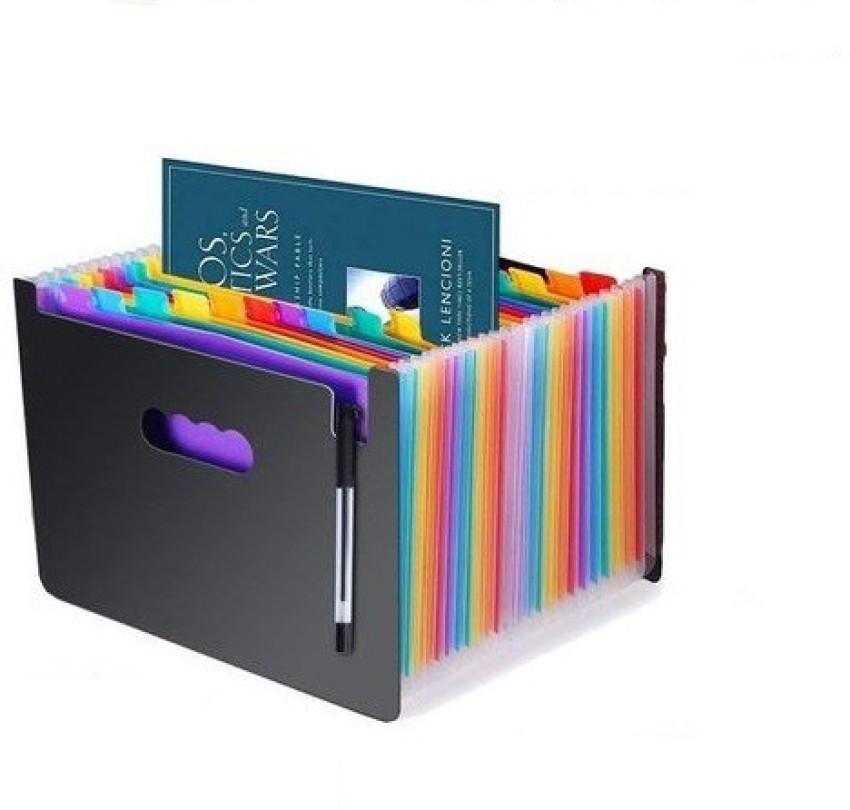 Spine Label Display Book  Expandable File Organizer - High