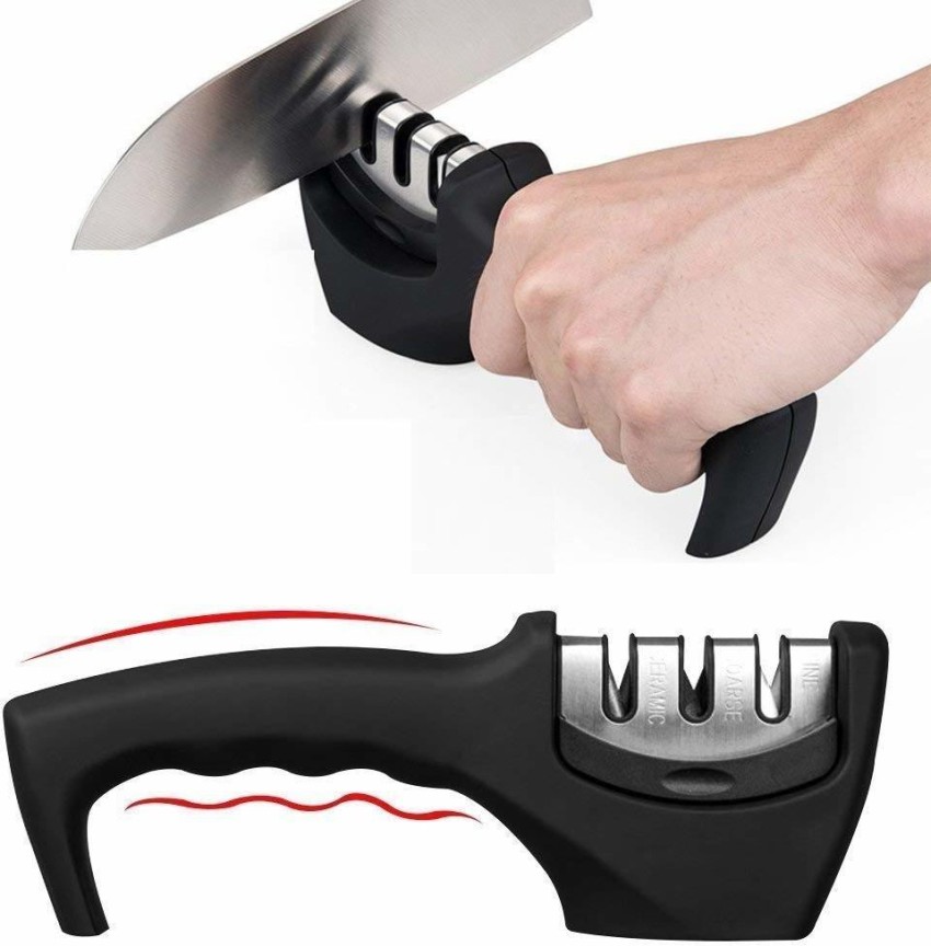 MANUAL KNIFE SHARPENER 3 STAGE SHARPENING TOOL FOR CERAMIC KNIFE AND STEEL  KNIVES (2306)