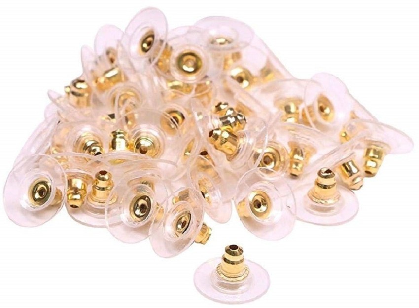 Silicone Earring Backs,Clear Rubber Earring Backs,Earring Safety Back  Stopper Clutch Ear Locking with Pad (Pack of 100)