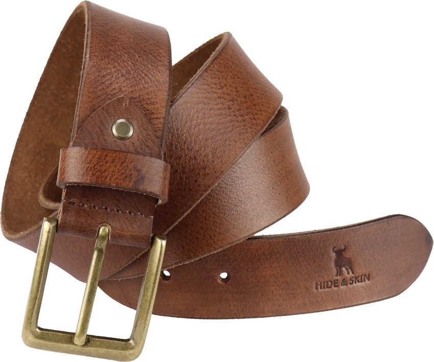 HIDE & SKIN Top Grain Genuine Leather Handmade, Cowboy Belt for Men, 46  inches length