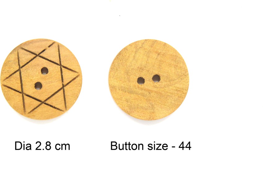 Nimida Designed Wooden Button, Natural Wooden Colour Dia 28 mm , 2 Holed  for Sewing and art and craft Pack of 40 Wooden Buttons Price in India - Buy  Nimida Designed Wooden