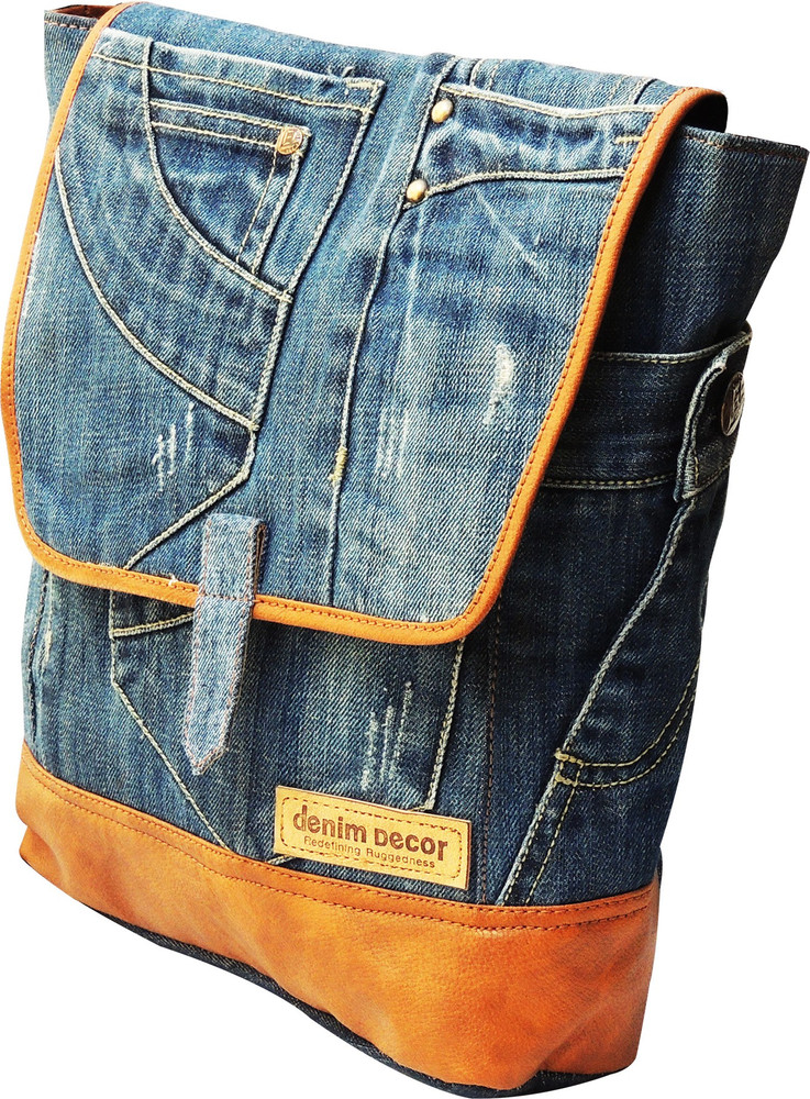 Denim Decor Blue Messenger Bag Cross shoulder Messenger Bag Blue