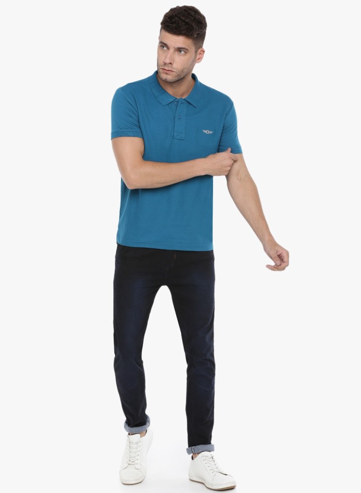 Force NXT Solid Men Polo Neck Blue T-Shirt - Buy Force NXT Solid
