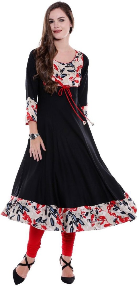 Voonik Women Floral Print Anarkali Kurta Buy Voonik Women Floral