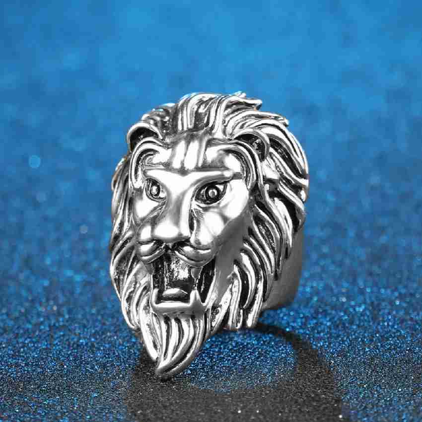 Lion ring silver online cheap