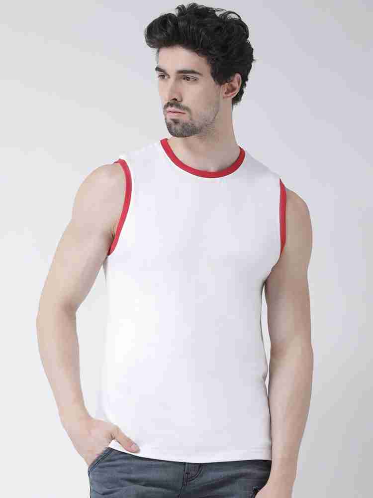 FRISKERS Solid Men Round Neck White T-Shirt - Buy FRISKERS Solid