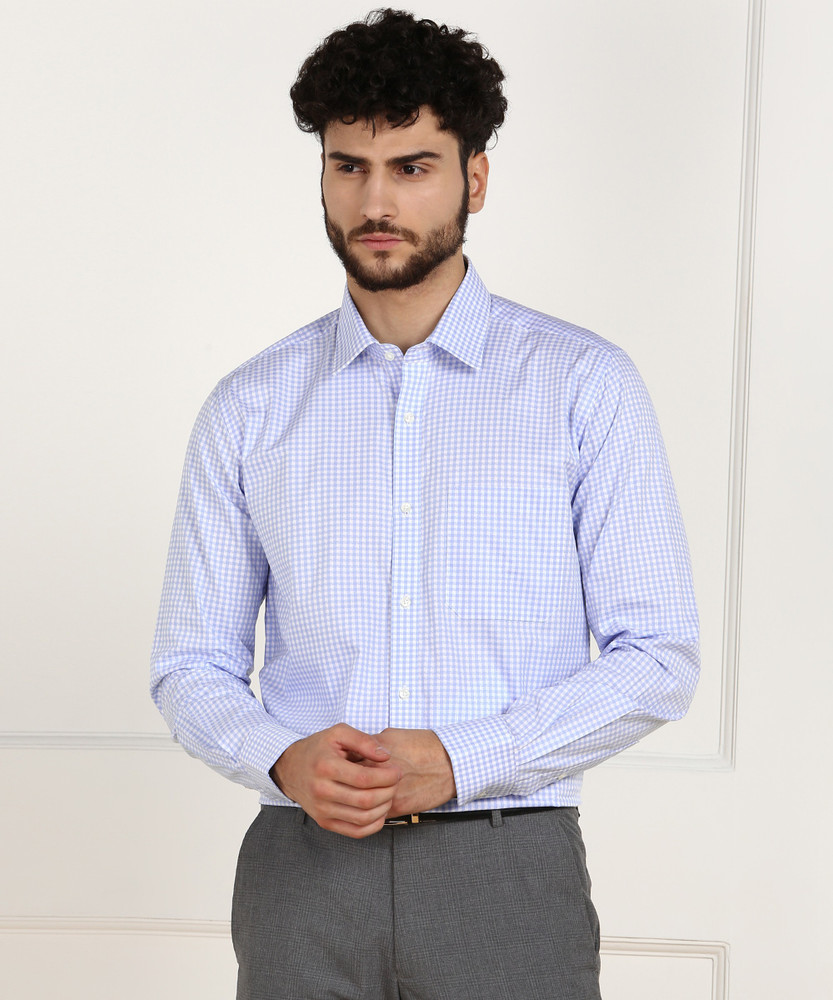 Raymond Men Checkered Formal Light Blue Shirt - Buy Raymond Men Checkered  Formal Light Blue Shirt Online at Best Prices in India | Flipkart.com