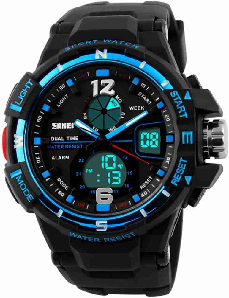 SKMEI 1148 Analog Digital Watch For Men Buy SKMEI 1148 Analog Digital Watch For Men 1148 Blue Color Luxury Dual Time Alarm Multi functional Chronograph LED Display Waterproof Day Date Sports