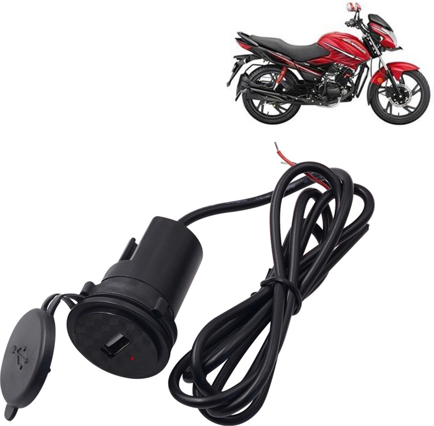Electric Bike USB Phone Charger, Streamlined Design Rubber Cubic Shape  Motorcycle Phone Charger Dustproof for Mobile Phone Charging