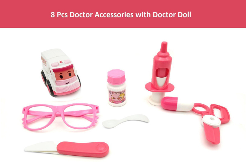EMOB 8 PCS Pretend Play Medical Equipments Doctor Play Set Toy