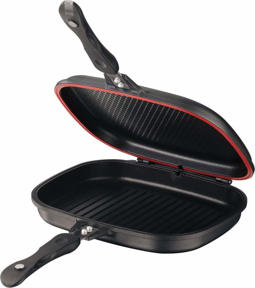 Two-sided Double Grill Non-stick Pan - Black