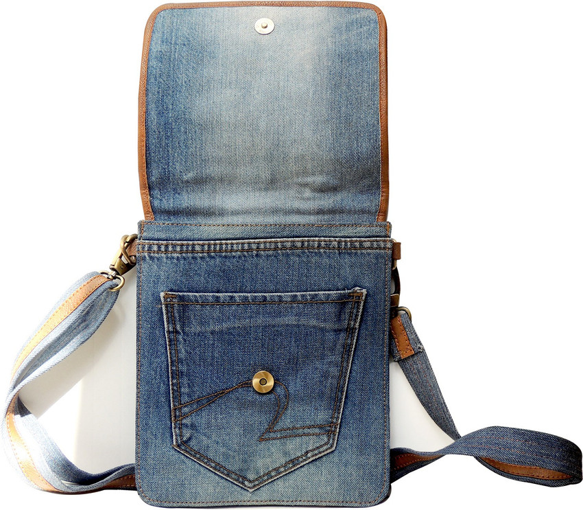Denim Decor Blue Sling Bag Messenger Bag Medium Blue Price in