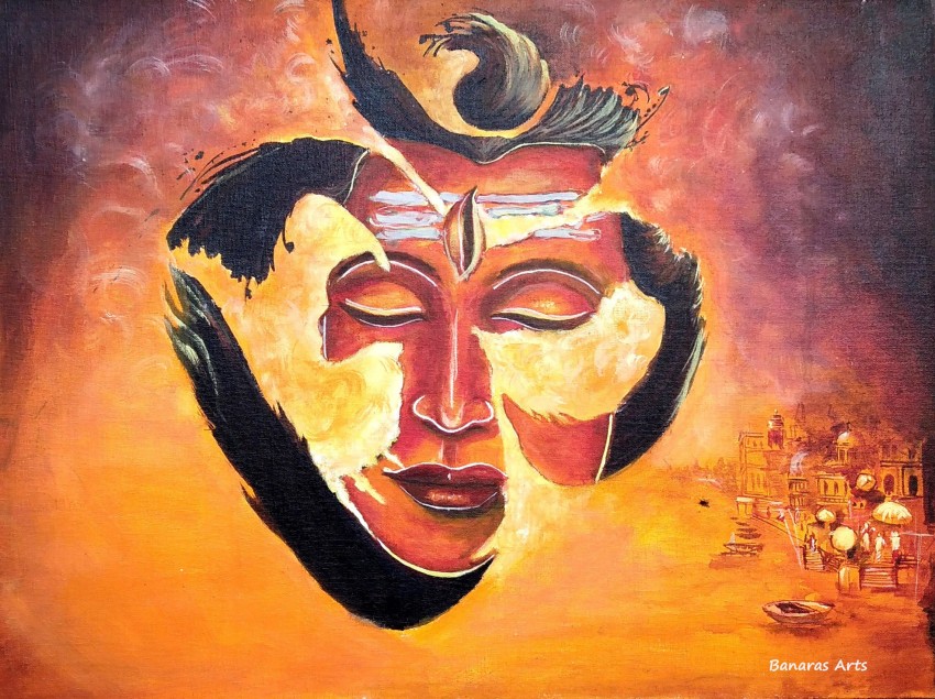abstract painting of lord shiva