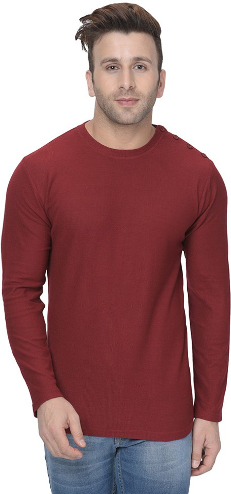 Gritstones Solid Men Round Neck Maroon T Shirt Buy Gritstones Solid Men Round Neck Maroon T Shirt Online at Best Prices in India Flipkart