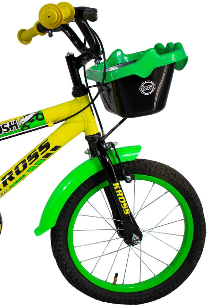 Kross Crush Bike For Kids Of Age 5 8 Yrs Yellow Green 16 T
