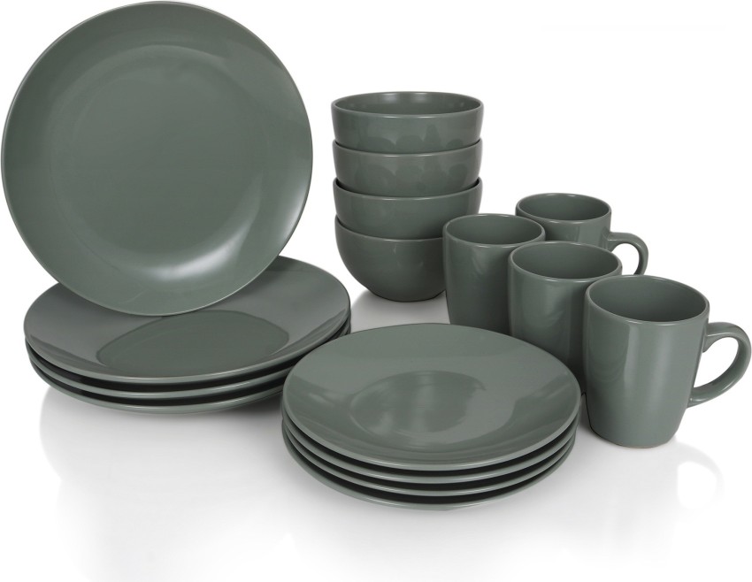 Urban Snackers Pack of 16 Porcelain 16-Piece Kitchen Dinnerware Set In  Green Color Dinner Set Price in India - Buy Urban Snackers Pack of 16  Porcelain 16-Piece Kitchen Dinnerware Set In Green Color Dinner Set online  at