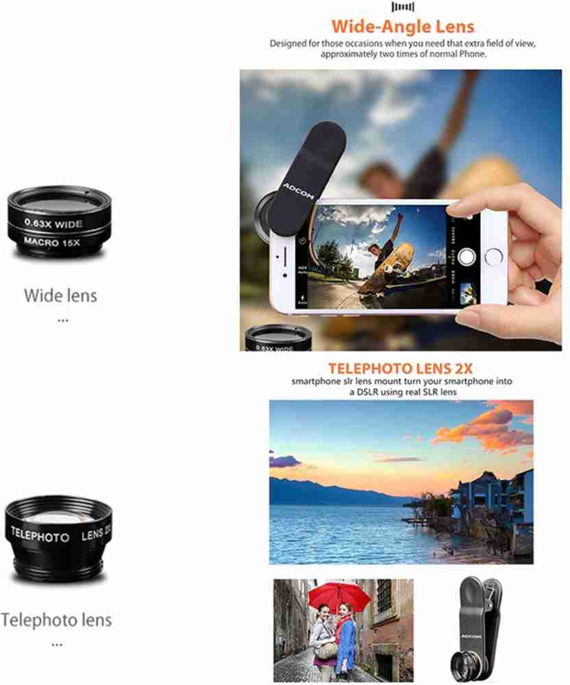 adcom 8 in 1 mobile phone camera lens kit