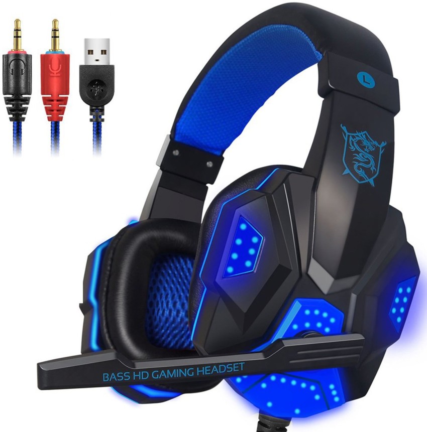 Gaming headphones with outlet wire