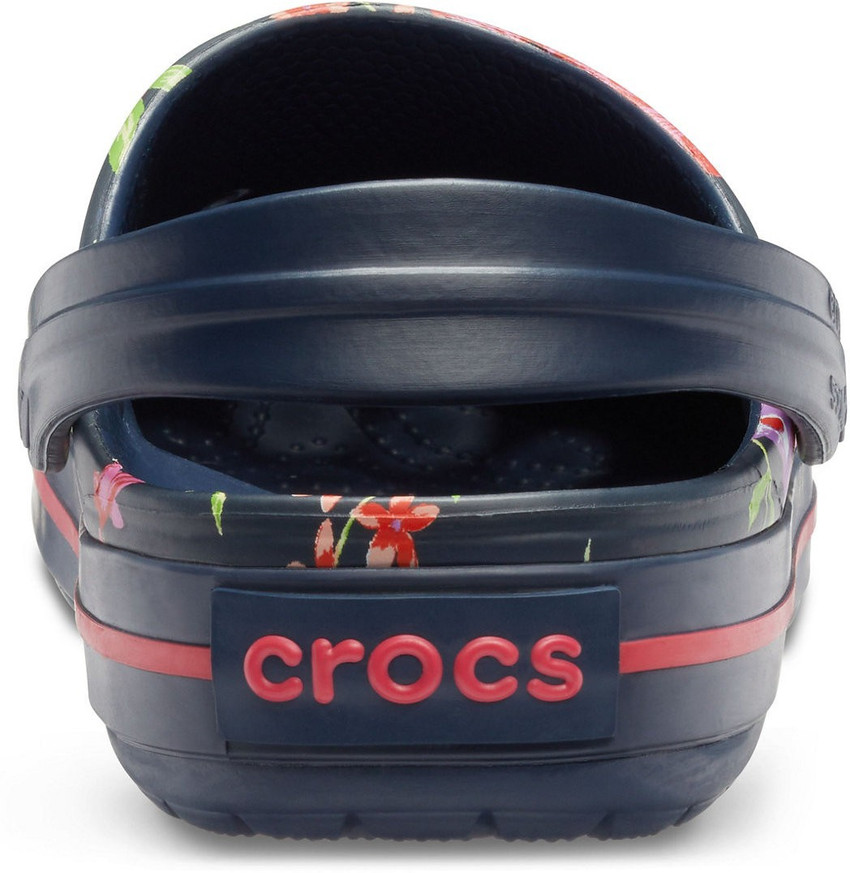 Tropical floral navy crocs store