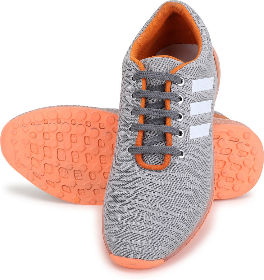 Grey orange sneakers hotsell
