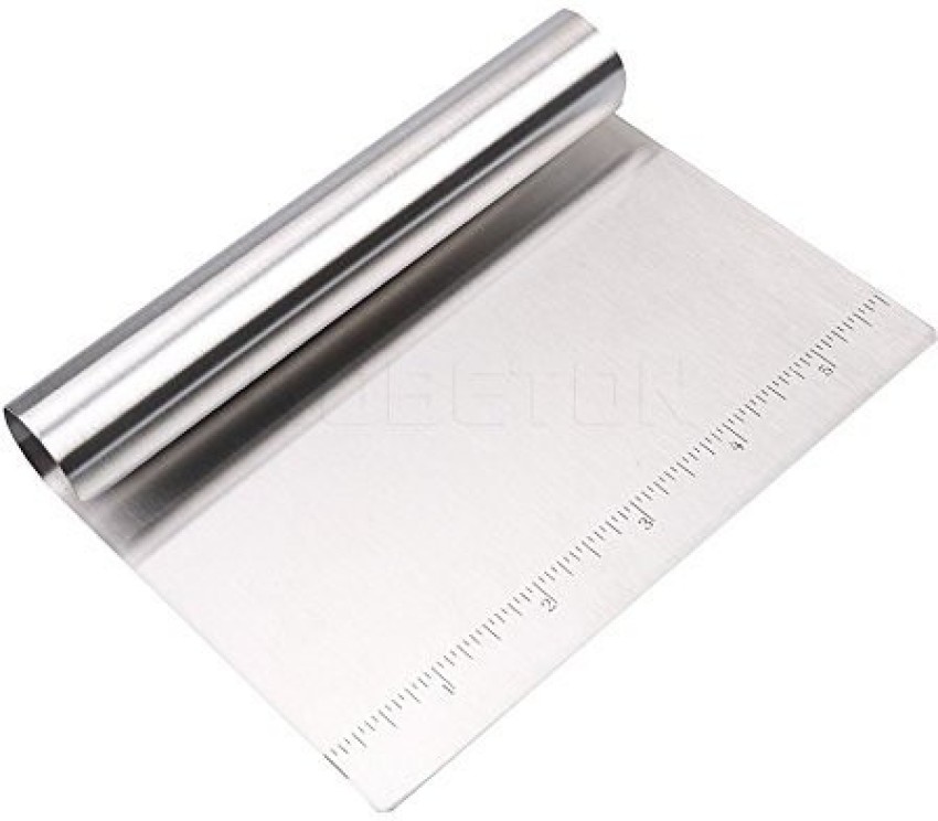 1pc Stainless Steel Dough Cutter With Wooden Handle, Scale Scraper, Noodle  And Pastry Cutting, Baking Tool