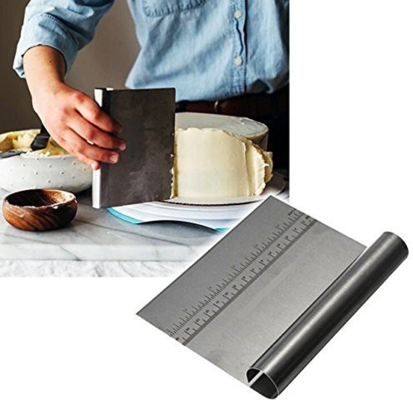 1pc Stainless Steel Dough Cutter With Wooden Handle, Scale Scraper, Noodle  And Pastry Cutting, Baking Tool