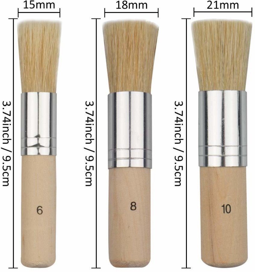 Wooden Stencil Brushes, Natural Bristle Paint Brushes, For Acrylic Painting,  Oil Painting, Watercolor, Card Making, Diy Craft Project (3 Sizes)