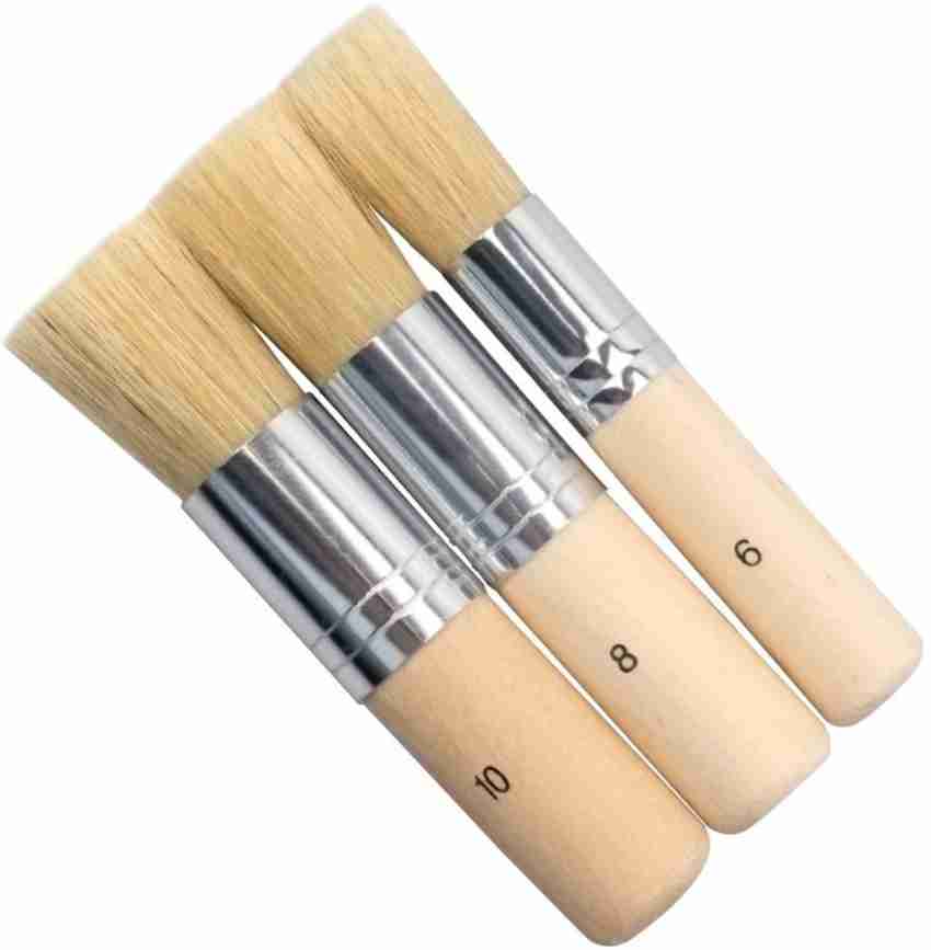 Mont Marte 3 pcs Stencil Brushes Set, Pure Natural