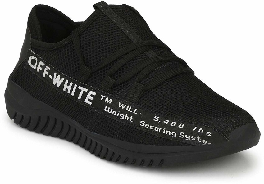 Kircom Men s Sports Running Shoes Off White Black Sports Shoes