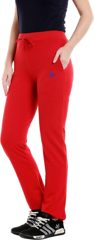 BODYACTIVE, Solid Women Red Track Pants - Buy BODYACTIVE