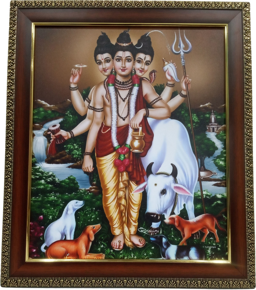 C.K.Handicrafts Lord Dattatreya Painting Pigment Printing Photo ...