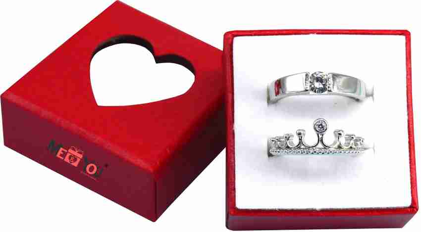 Romantic crown king queen couple ring on sale