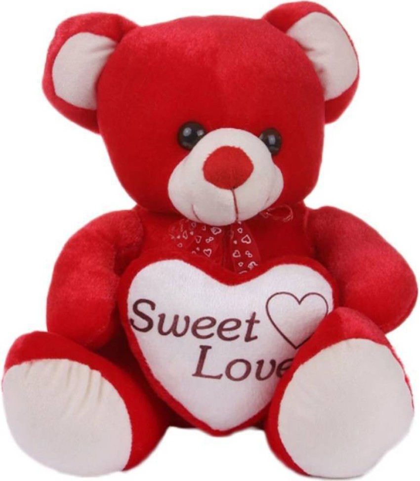 Crispy toys Soft Stuffed Red Color Heart Seewt Love Teddy Bear (45cm) - 16  inch - Soft Stuffed Red Color Heart Seewt Love Teddy Bear (45cm) . Buy  teddy bear toys in