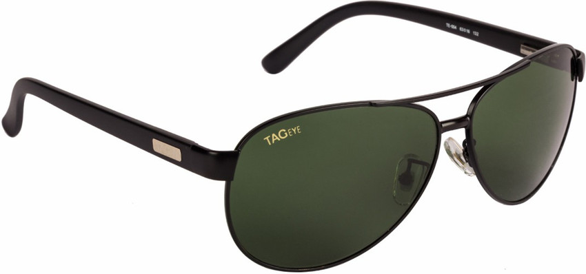 Buy Tag Eye Aviator Sunglasses Green Black For Men Women Online