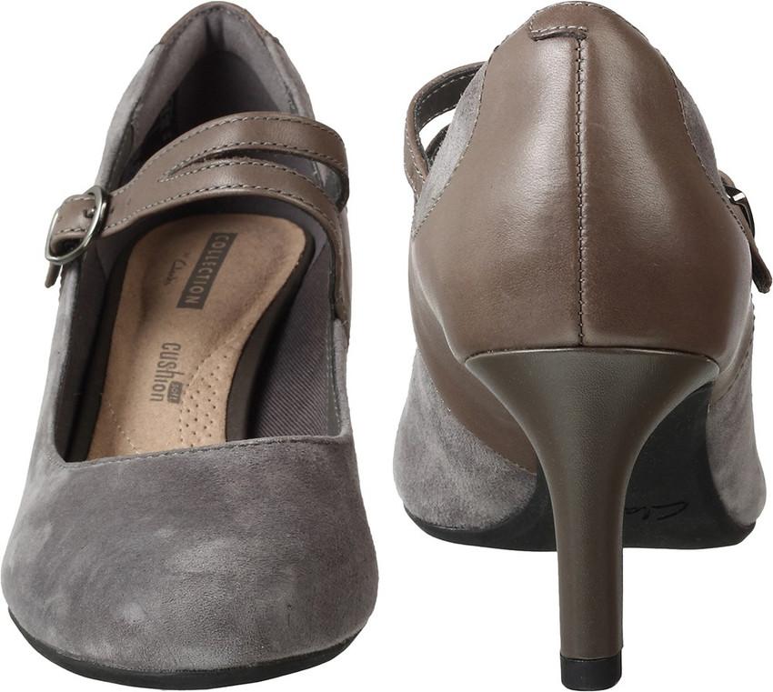 Clarks grey heels clearance