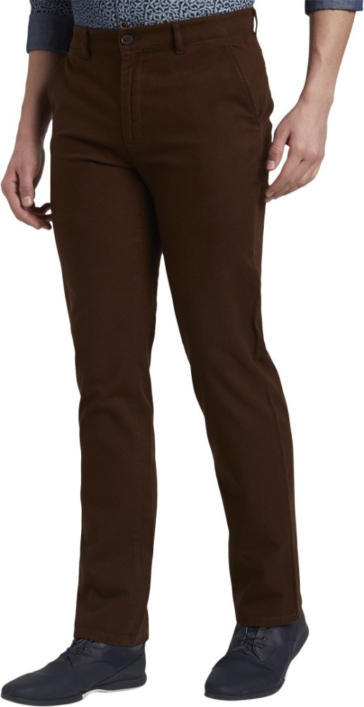 Buy ColorPlus Brown Mid Rise Cotton Trousers for Men Online  Tata CLiQ