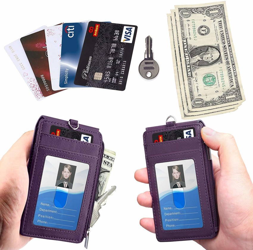 ELV Badge Holder Wallet, Aluminium ID Badge Card Holder Heavy
